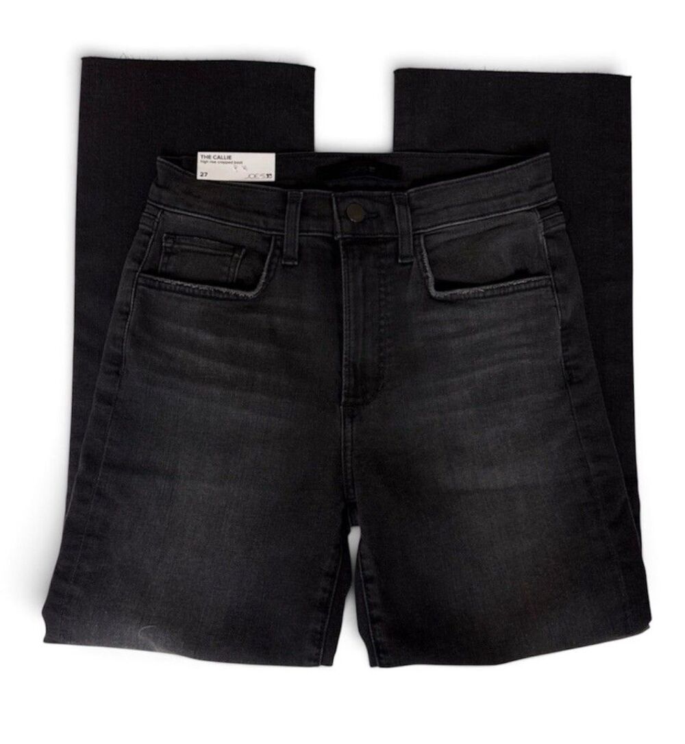 Joe’s Jeans The Callie with Raw Hem Delphine Black High Rise Cropped Boot - 27 - Picture 2 of 8